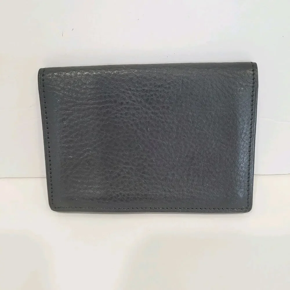 Cocomeister Designer Card Wallet Black Bifold Leather Folding Small Mini Quality